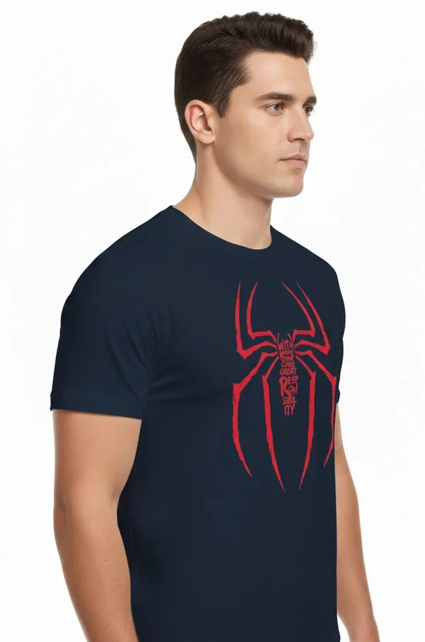Navy_Blue_Pure_Cotton_Round_Neck_Half_Sleeve_T_Shirt_For_Men