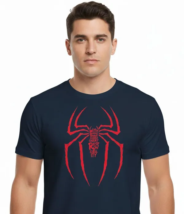Navy_Blue_Pure_Cotton_Round_Neck_Half_Sleeve_T_Shirt_For_Men