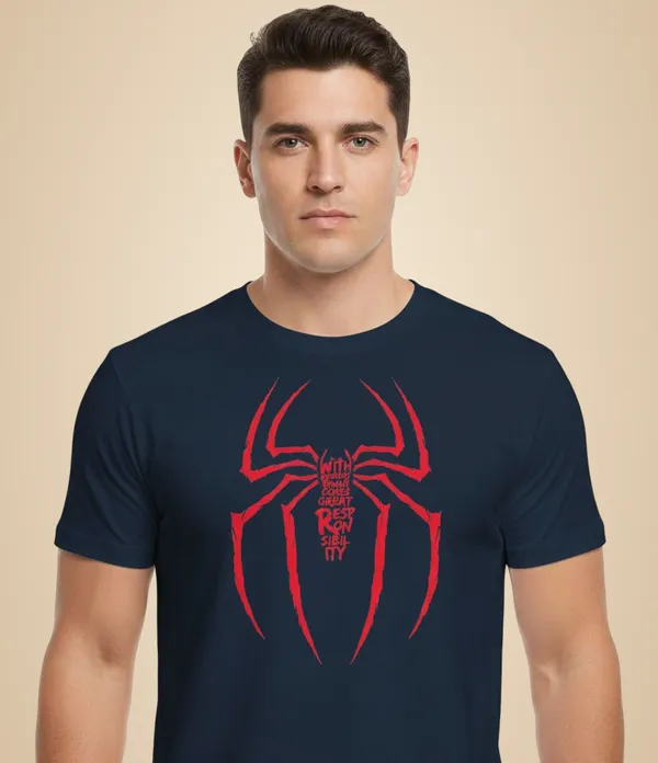 Navy_Blue_Pure_Cotton_Round_Neck_Half_Sleeve_T_Shirt_For_Men