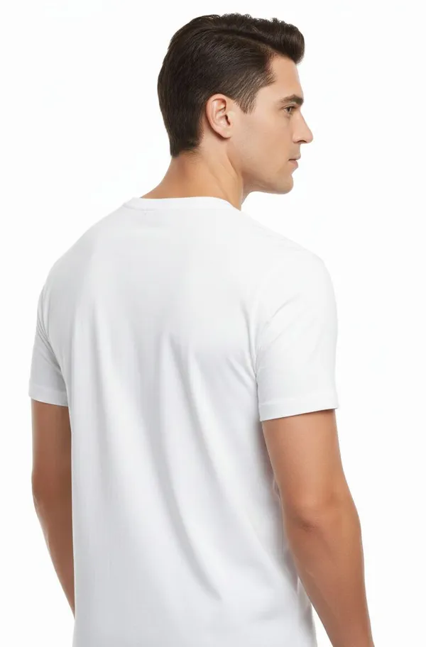 White_Pure_Cotton_Round_Neck_Half_Sleeve_T_Shirt_For_Men