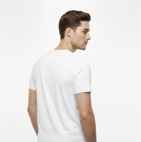 White_Pure_Cotton_Round_Neck_Half_Sleeve_T_Shirt_For_Men
