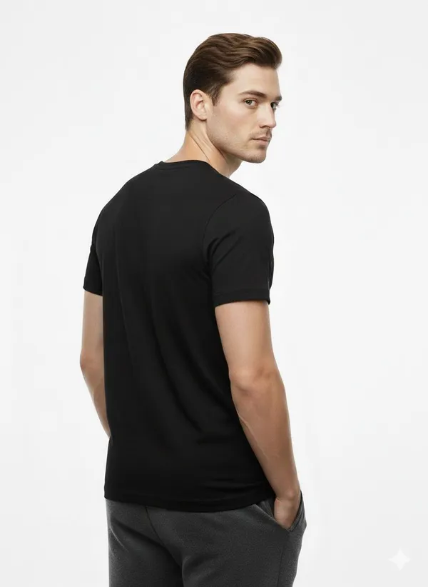 Black_Pure_Cotton_Round_Neck_Half_Sleeve_T_Shirt_For_Men