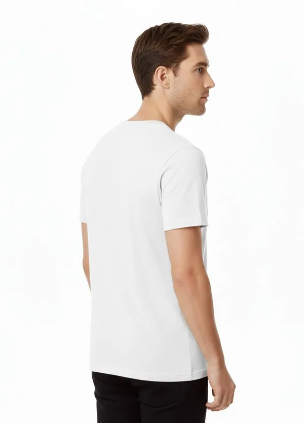 White_Pure_Cotton_Round_Neck_Half_Sleeve_T_Shirt_For_Men