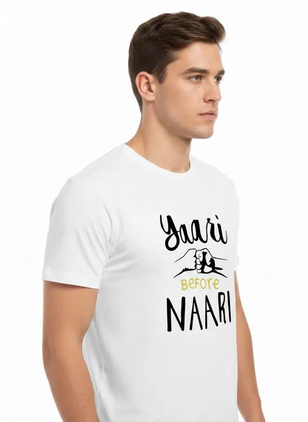 White_Pure_Cotton_Round_Neck_Half_Sleeve_T_Shirt_For_Men
