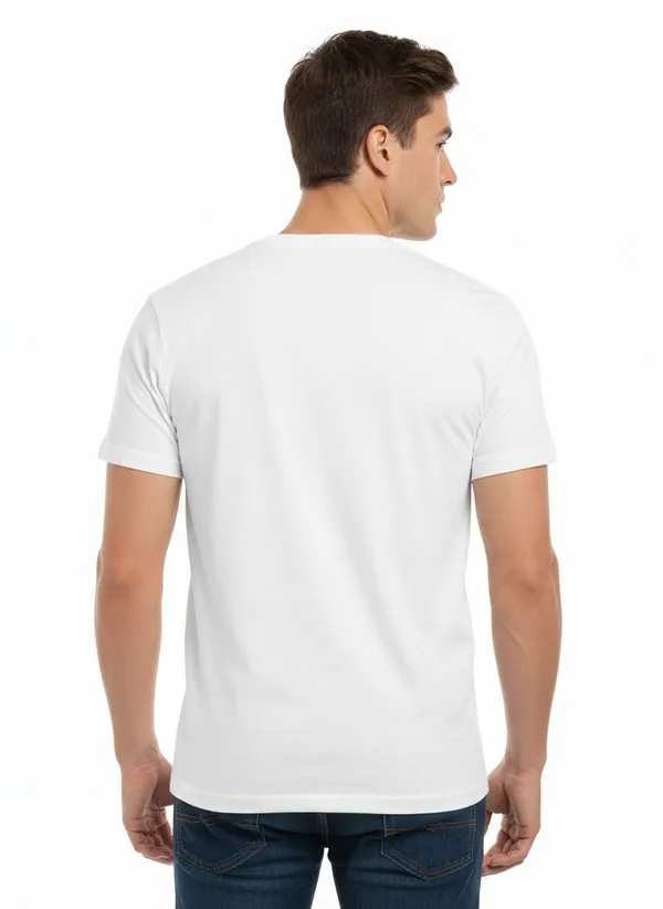 White_Pure_Cotton_Round_Neck_Half_Sleeve_T_Shirt_For_Men