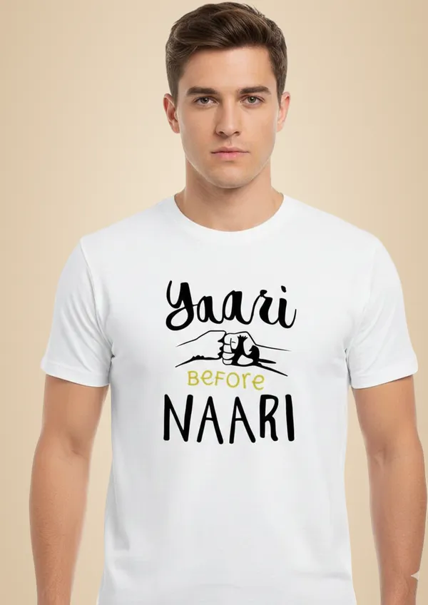 White_Pure_Cotton_Round_Neck_Half_Sleeve_T_Shirt_For_Men