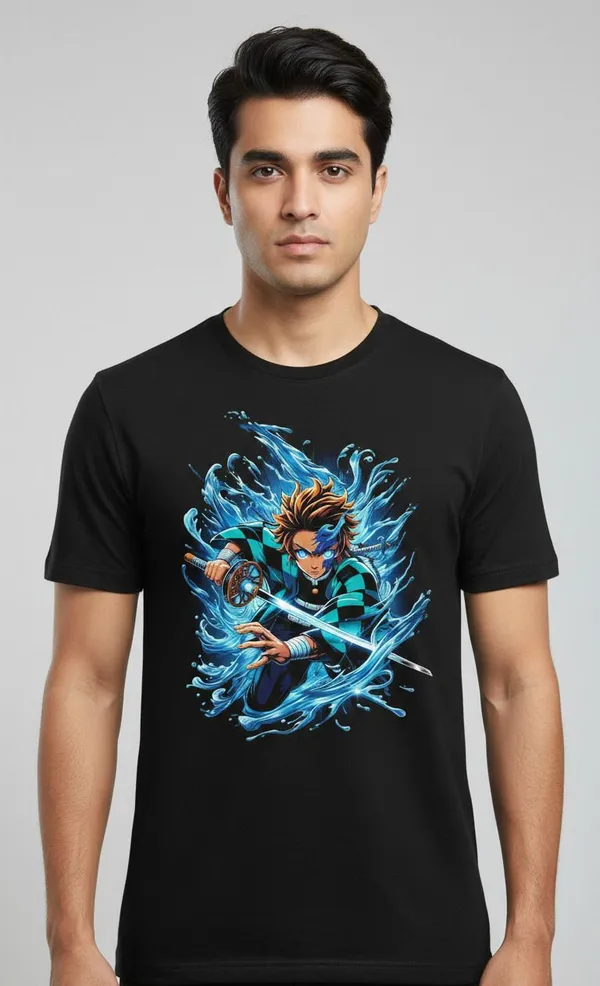 Black_Pure_Cotton_Round_Neck_Half_Sleeve_T_Shirt_For_Men