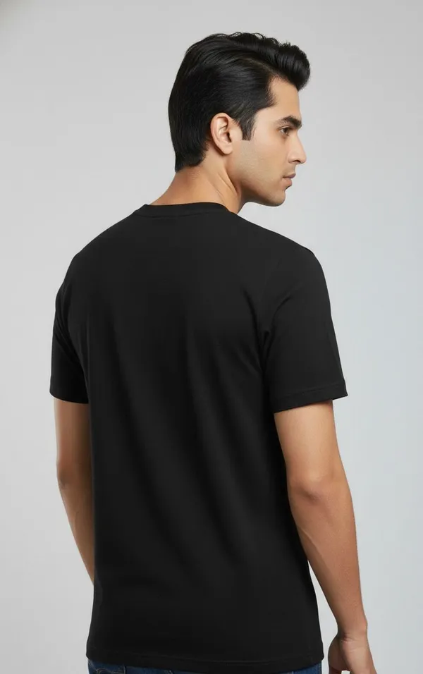 Black_Pure_Cotton_Round_Neck_Half_Sleeve_T_Shirt_For_Men