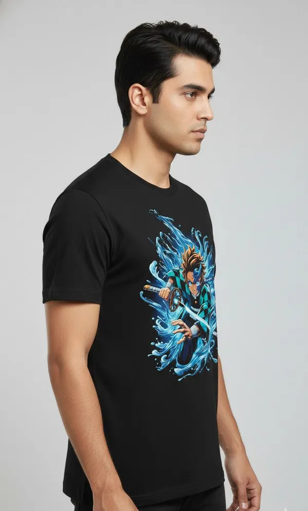 Black_Pure_Cotton_Round_Neck_Half_Sleeve_T_Shirt_For_Men