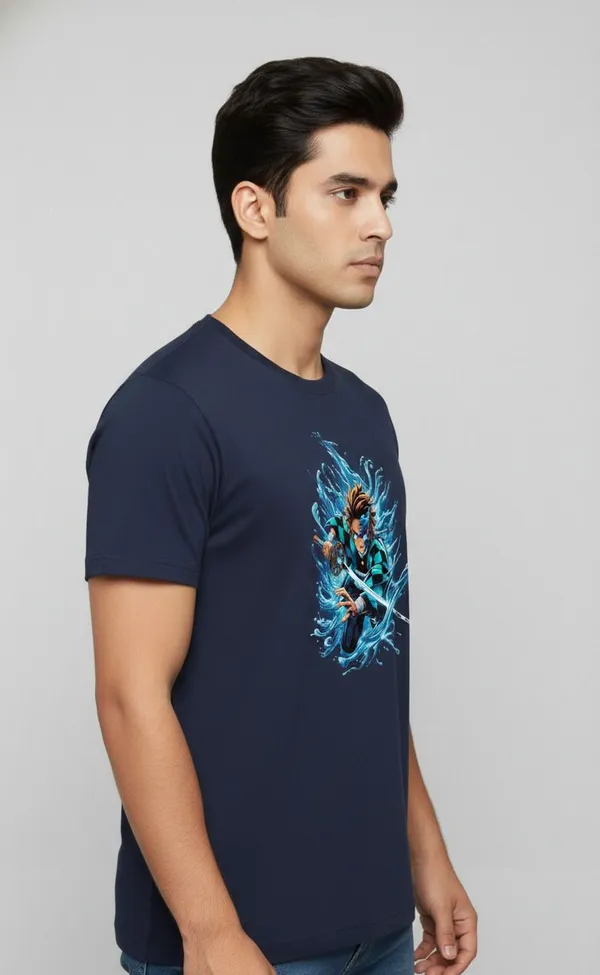 Navy_Blue_Pure_Cotton_Round_Neck_Half_Sleeve_T_Shirt_For_Men