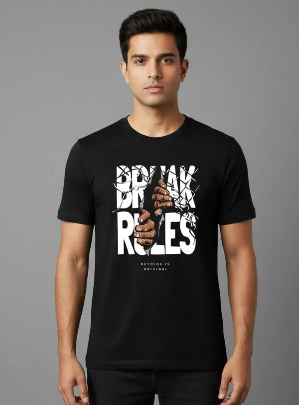 Black_Pure_Cotton_Boat_Neck_Half_Sleeve_T_Shirt_For_Men