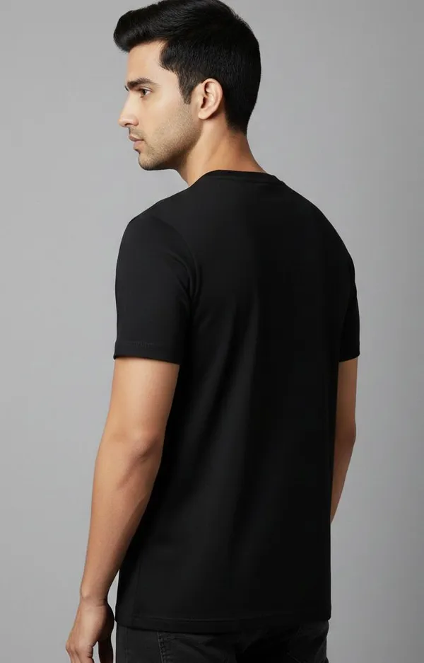 Black_Pure_Cotton_Boat_Neck_Half_Sleeve_T_Shirt_For_Men