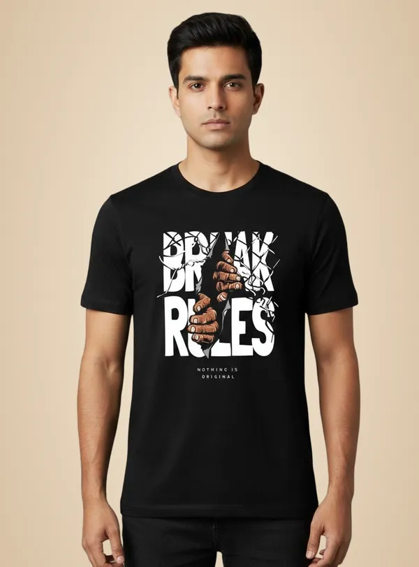 Black_Pure_Cotton_Boat_Neck_Half_Sleeve_T_Shirt_For_Men