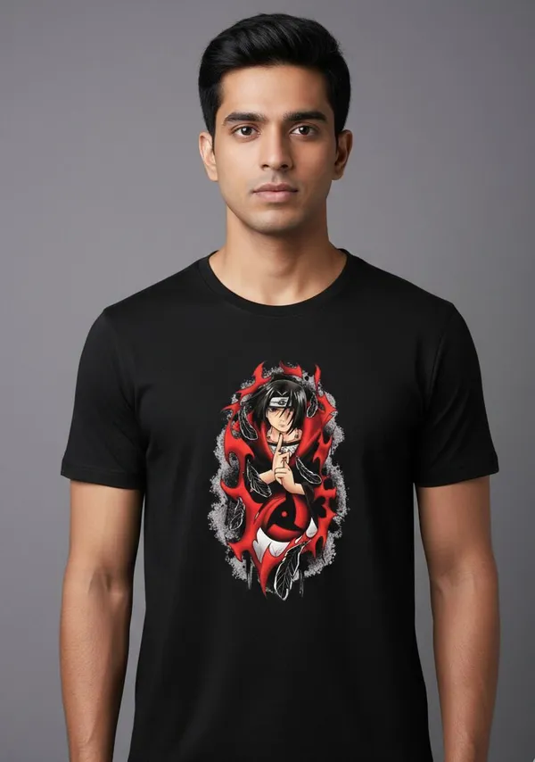 Black_Pure_Cotton_Round_Neck_Half_Sleeve_T_Shirt_For_Men