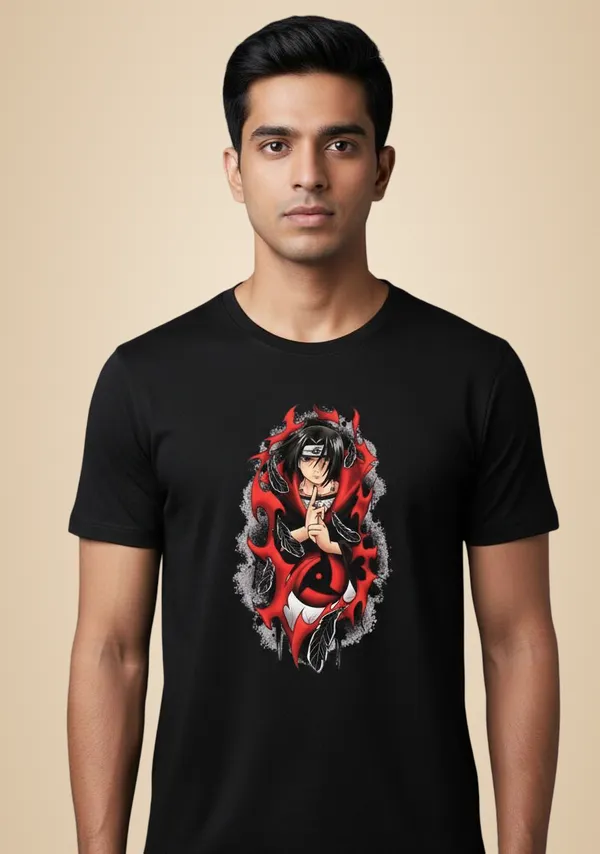 Black_Pure_Cotton_Round_Neck_Half_Sleeve_T_Shirt_For_Men