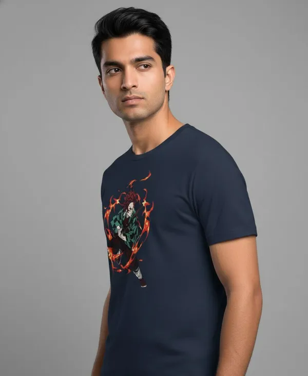 Navy_Blue_Pure_Cotton_Round_Neck_Half_Sleeve_T_Shirt_For_Men