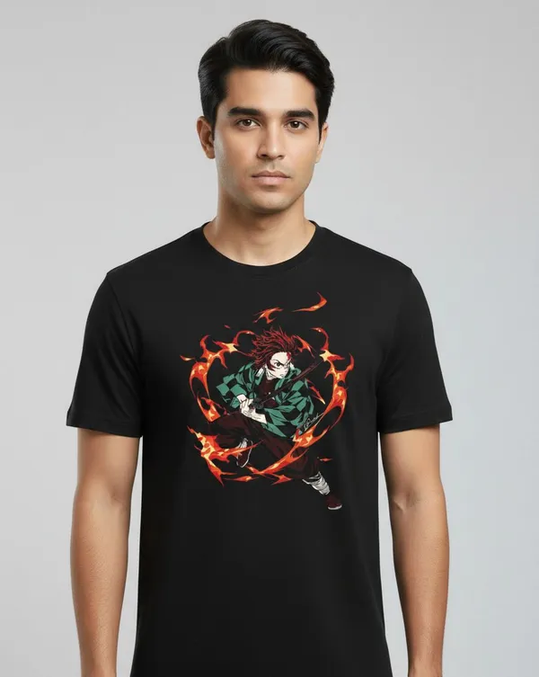 Black_Pure_Cotton_Round_Neck_Half_Sleeve_T_Shirt_For_Men