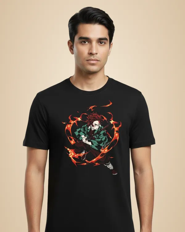 Black_Pure_Cotton_Round_Neck_Half_Sleeve_T_Shirt_For_Men