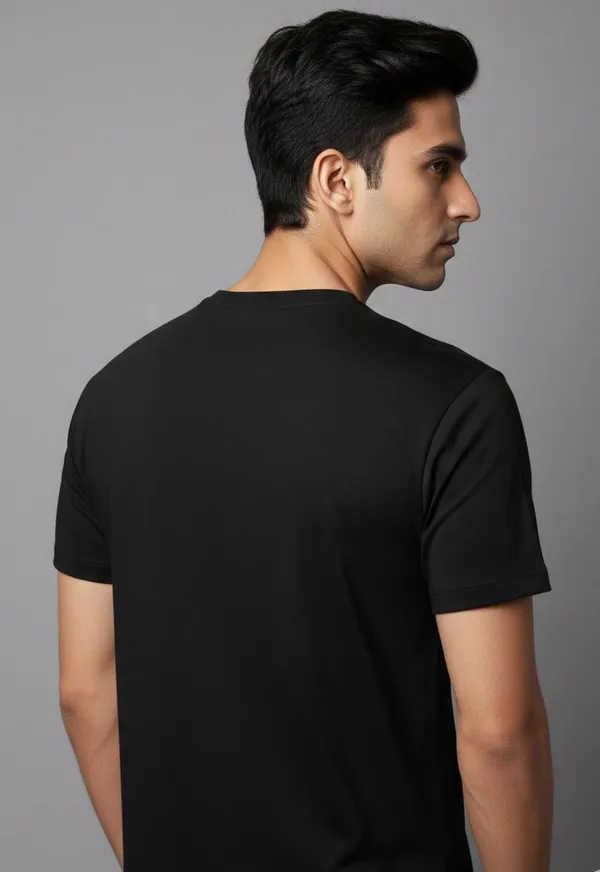 Black_Pure_Cotton_Round_Neck_Half_Sleeve_T_Shirt_For_Men