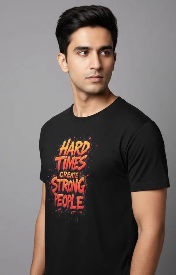 Black_Pure_Cotton_Round_Neck_Half_Sleeve_T_Shirt_For_Men