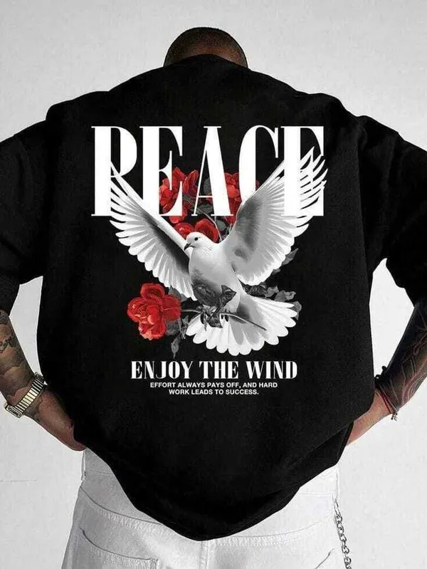 Black_Cotton_Blend_Round_Neck_Half_Sleeve_Oversize_T_Shirt_For_Men