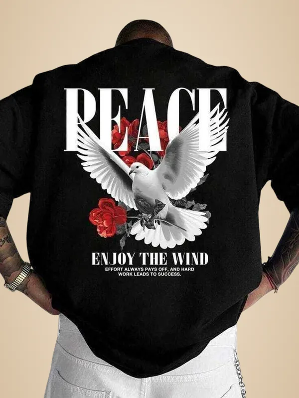 Black_Cotton_Blend_Round_Neck_Half_Sleeve_Oversize_T_Shirt_For_Men