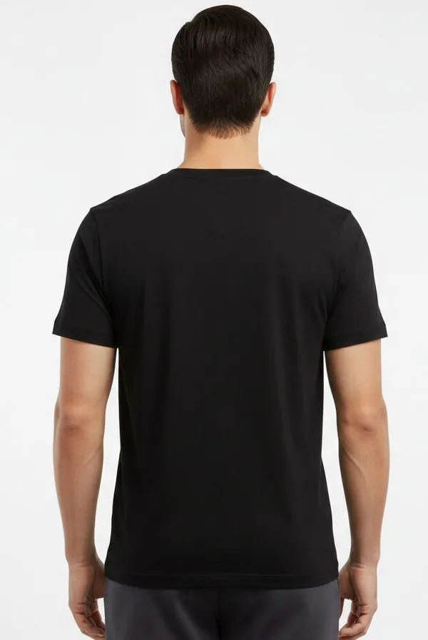 Black_Pure_Cotton_Round_Neck_Half_Sleeve_T_Shirt_For_Men