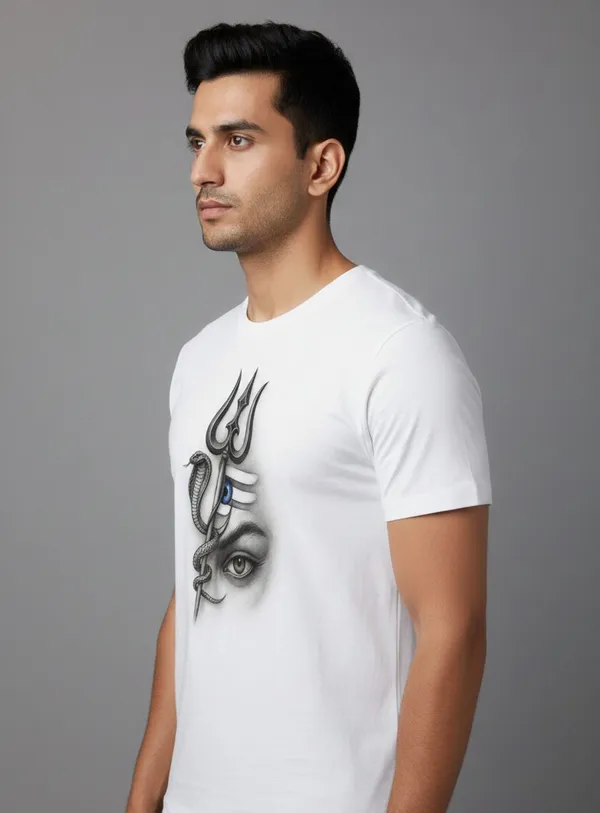 White_Pure_Cotton_Round_Neck_Half_Sleeve_T_Shirt_For_Men