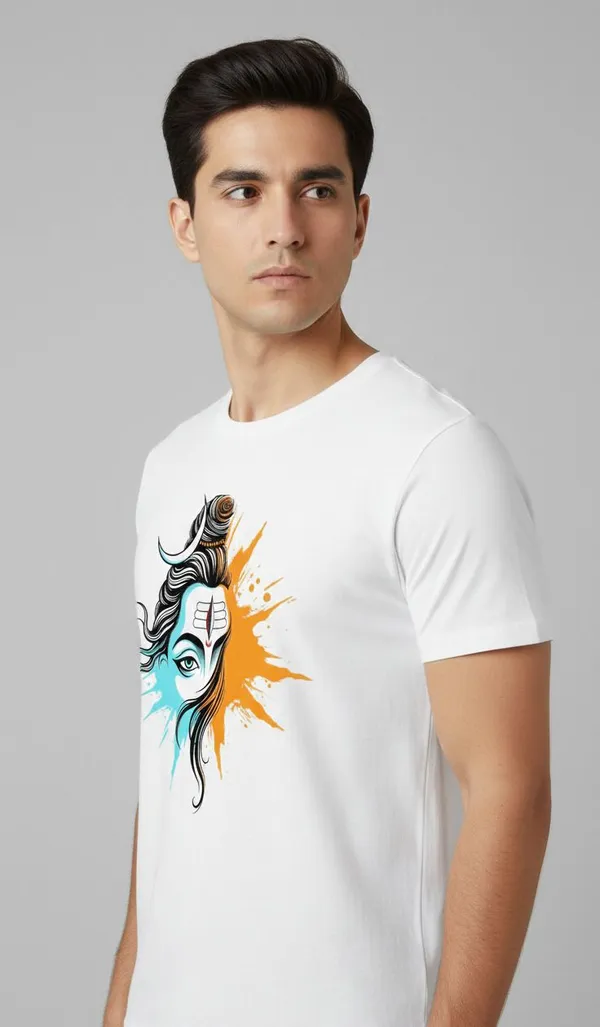 White_Pure_Cotton_Round_Neck_Half_Sleeve_T_Shirt_For_Men