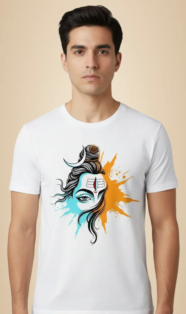 White_Pure_Cotton_Round_Neck_Half_Sleeve_T_Shirt_For_Men