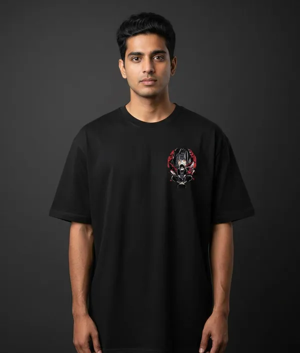 Black_Pure_Cotton_Round_Neck_Short_Sleeve_T_Shirt_For_Men