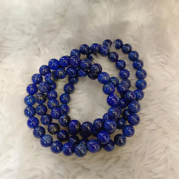 Blue_Lapis_Lazuli_Natural_Stone_Beaded_Bracelet_With_Gold_Flecks_For_Unisex