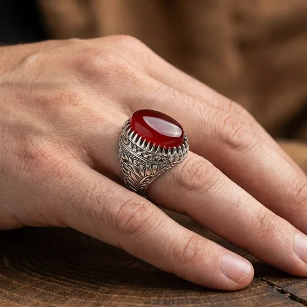 Red_Agate_Stone_Ring_With_Carved_Silver_Band_Traditional_Gemstone_Jewelry