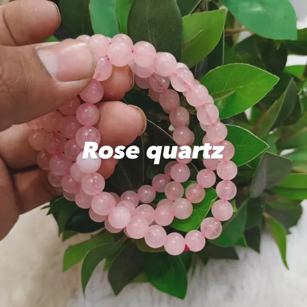 Pink_Rose_Quartz_Crystal_Beaded_Bracelet_For_Unisex