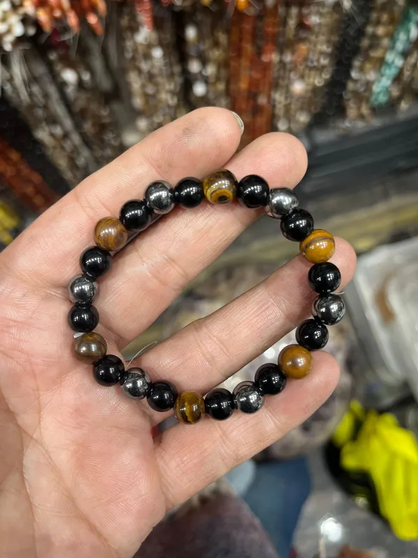 Black_Triple_Protection_Bracelet_Tiger_Eye_Black_Onyx_And_Hematite_Mix_For_Unisex