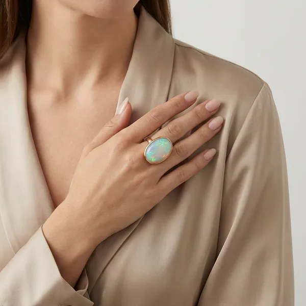 Opal_Gemstone_Ring_In_Gold_Tone_Bezel_Setting