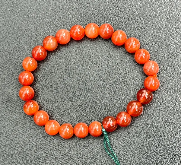 Orange_Orange_Red_Carnelian_Beaded_Bracelet_For_Unisex