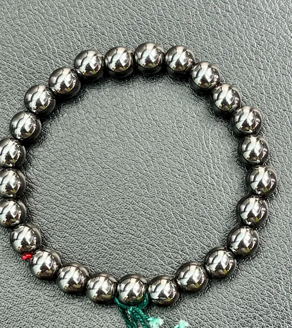 Silver_Hematite_Beaded_Stretch_Bracelet_For_Unisex