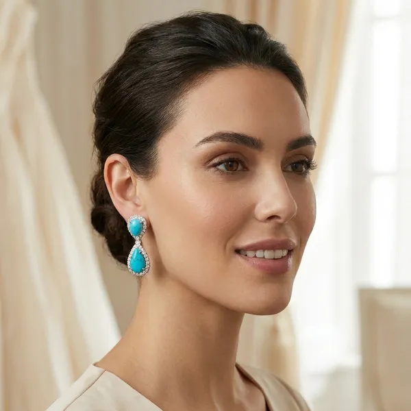 Turquoise_Double_Drop_Crystal_Border_Earrings