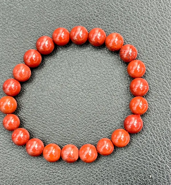 Orange_Natural_Jasper_Beaded_Bracelet_For_Unisex