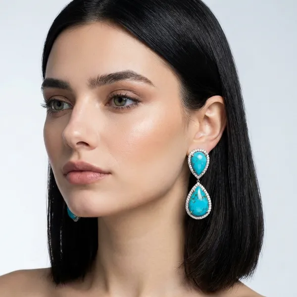Turquoise_Blue_Crystal_Bordered_Teardrop_Statement_Earrings