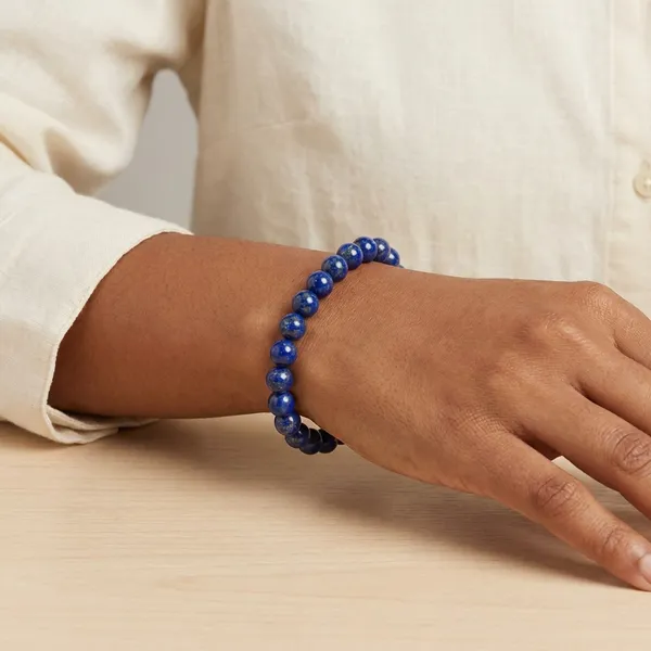 Blue_Lapis_Lazuli_Natural_Stone_Beaded_Bracelet_With_Gold_Flecks_For_Unisex