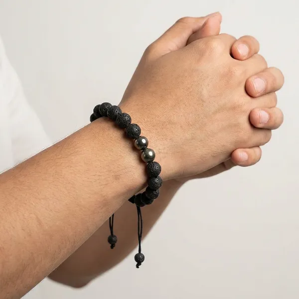 Black_Natural_Black_Lava_Stone_Beaded_Bracelet_For_Unisex