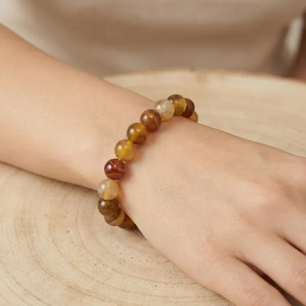 Yellow_Aqeeqe_Stone_Beaded_Bracelet_For_Men_And_Women_For_Unisex