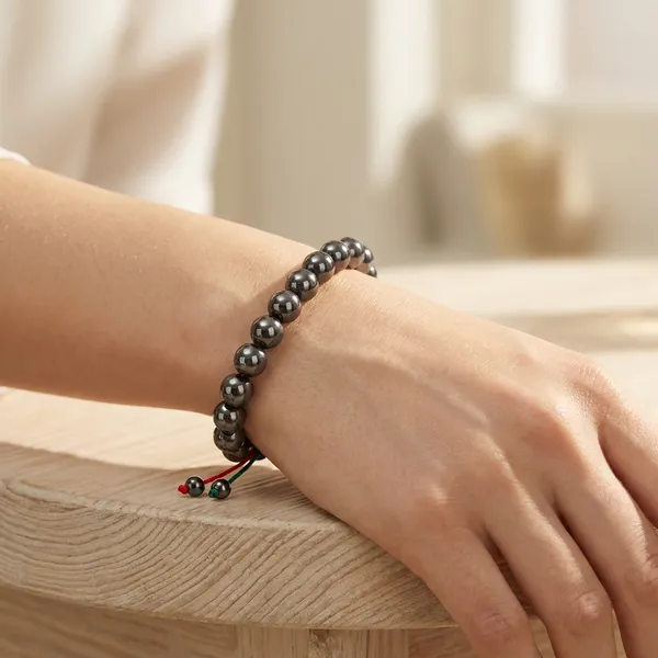 Silver_Hematite_Beaded_Stretch_Bracelet_For_Unisex