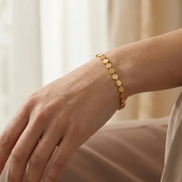 Gold_Gold_Toned_Hamitite_Anklet_For_Unisex