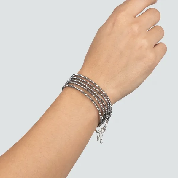 Grey_Pyrite_Sparkling_Beaded_Anklets_Grey_And_Silver_For_Unisex