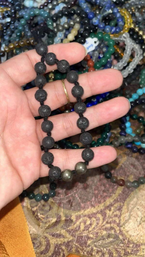 Black_Natural_Black_Lava_Stone_Beaded_Bracelet_For_Unisex