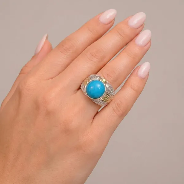 Turquoise_Gemstone_Ring_With_Crystal_Embellishments_Mixed_Metal_Design