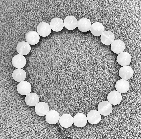White_Selinite_Stone_Beaded_Bracelet_For_Unisex